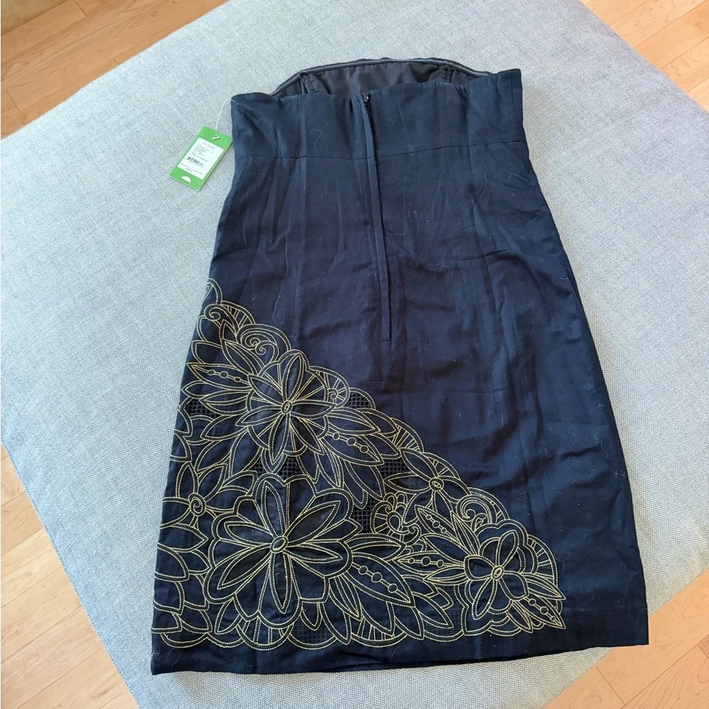 Lilly Pulitzer Black Strapless Dress with Gold Embroidery - Picture 2 of 3